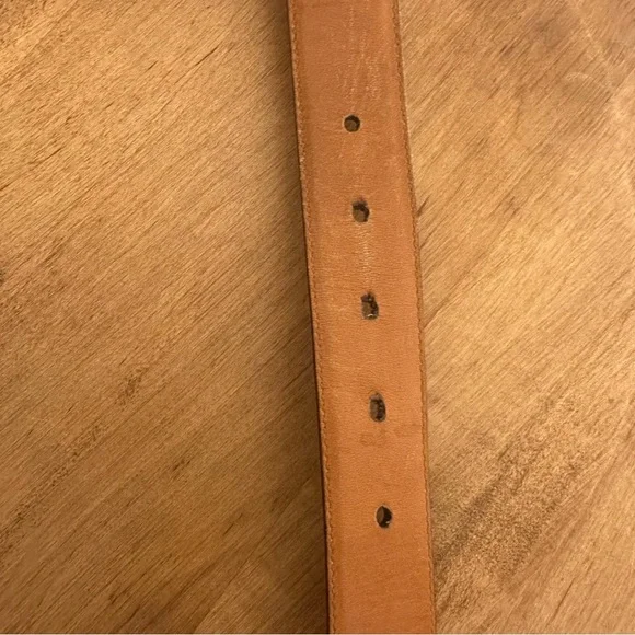 Authentic YSL Yves Saint Laurent Womens Belt 36 Inch 90 Cm Brown Leather Gold - Picture 11 of 16